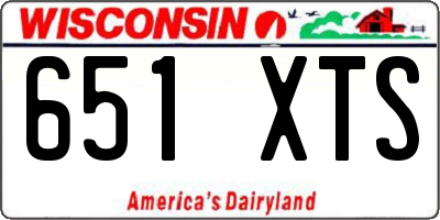 WI license plate 651XTS