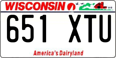 WI license plate 651XTU