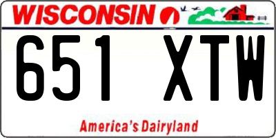 WI license plate 651XTW