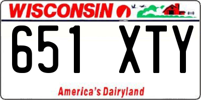 WI license plate 651XTY