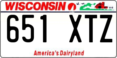 WI license plate 651XTZ