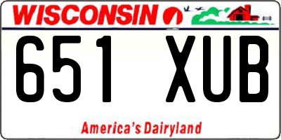 WI license plate 651XUB