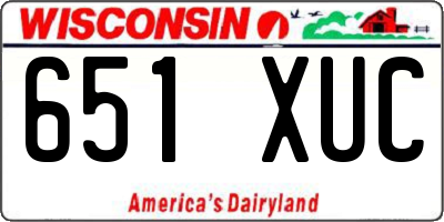 WI license plate 651XUC