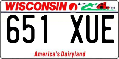 WI license plate 651XUE