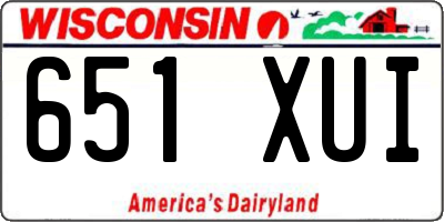 WI license plate 651XUI