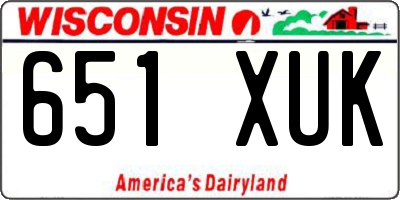 WI license plate 651XUK