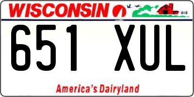 WI license plate 651XUL