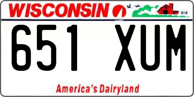 WI license plate 651XUM