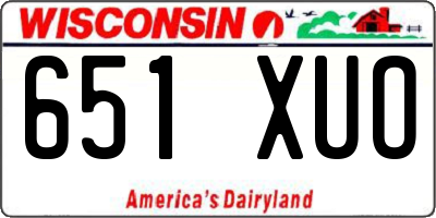 WI license plate 651XUO