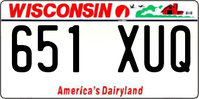 WI license plate 651XUQ