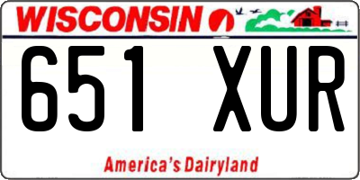 WI license plate 651XUR