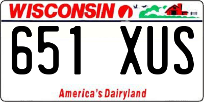 WI license plate 651XUS