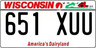 WI license plate 651XUU