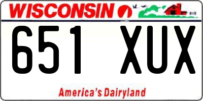 WI license plate 651XUX