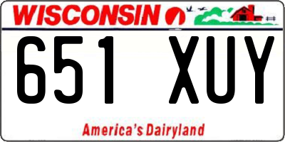 WI license plate 651XUY