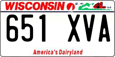 WI license plate 651XVA