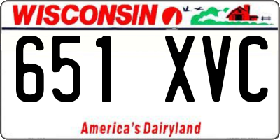 WI license plate 651XVC