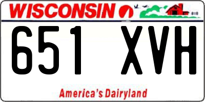 WI license plate 651XVH