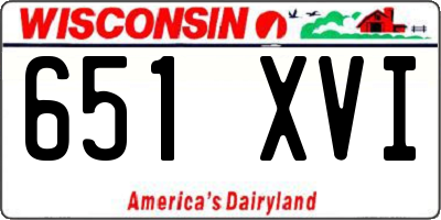 WI license plate 651XVI