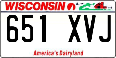 WI license plate 651XVJ