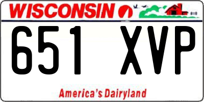 WI license plate 651XVP