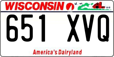 WI license plate 651XVQ