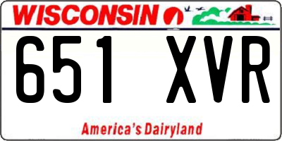 WI license plate 651XVR