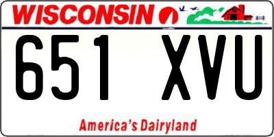 WI license plate 651XVU