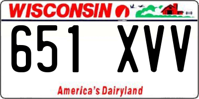 WI license plate 651XVV