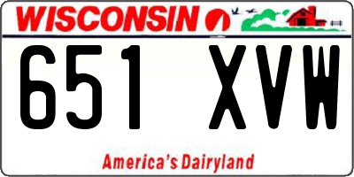 WI license plate 651XVW