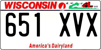 WI license plate 651XVX