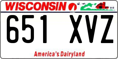 WI license plate 651XVZ