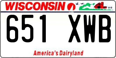 WI license plate 651XWB