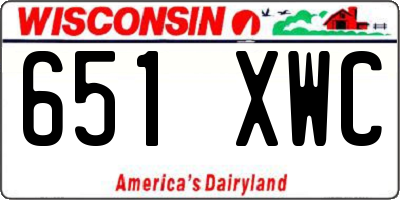 WI license plate 651XWC