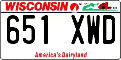 WI license plate 651XWD