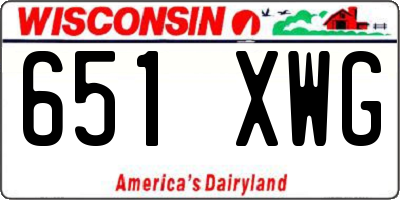 WI license plate 651XWG