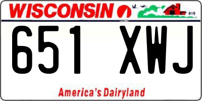 WI license plate 651XWJ