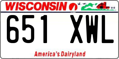 WI license plate 651XWL
