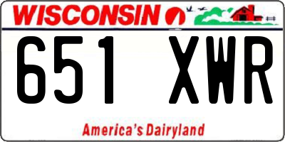 WI license plate 651XWR