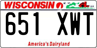 WI license plate 651XWT