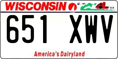 WI license plate 651XWV