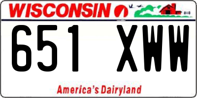 WI license plate 651XWW