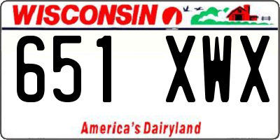WI license plate 651XWX