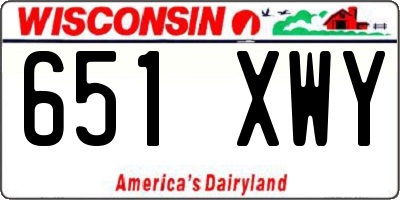 WI license plate 651XWY