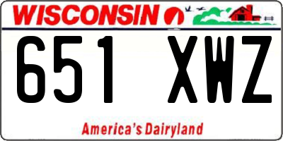 WI license plate 651XWZ