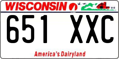 WI license plate 651XXC