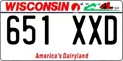 WI license plate 651XXD