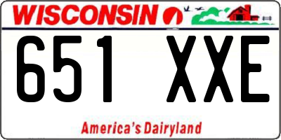 WI license plate 651XXE