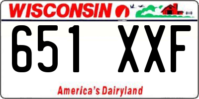 WI license plate 651XXF