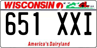 WI license plate 651XXI
